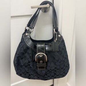 Vintage Coach Soho Lynn Signature Black Hobo shoulder bag